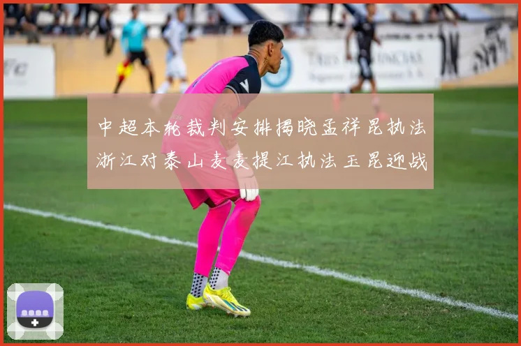中超本轮裁判安排揭晓孟祥昆执法浙江对泰山麦麦提江执法玉昆迎战津门虎